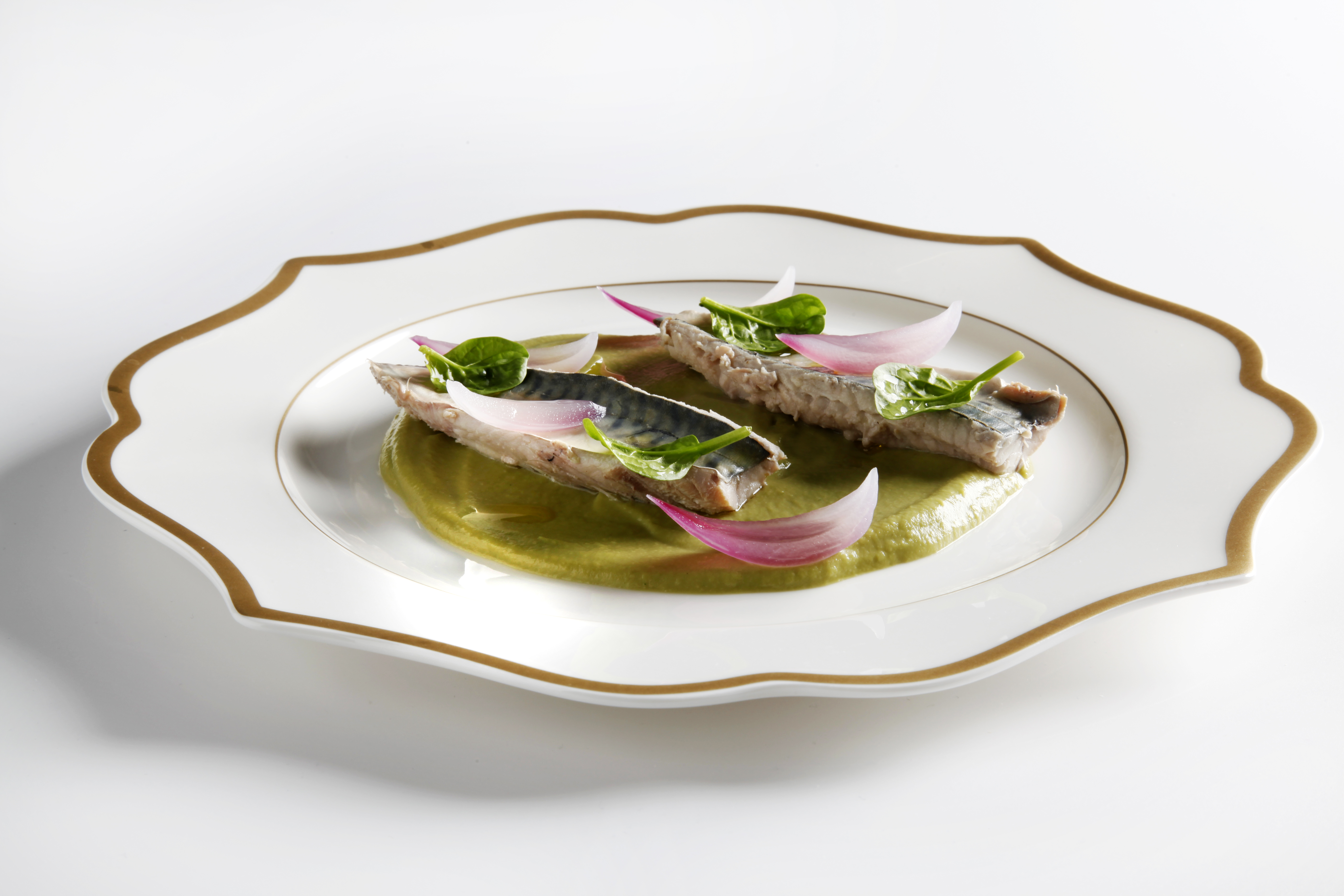 Warm-marinated mackerel with broccoli variations 1